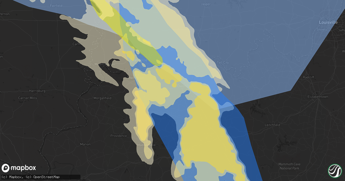 Hail map in Owensboro, KY on June 29, 2023