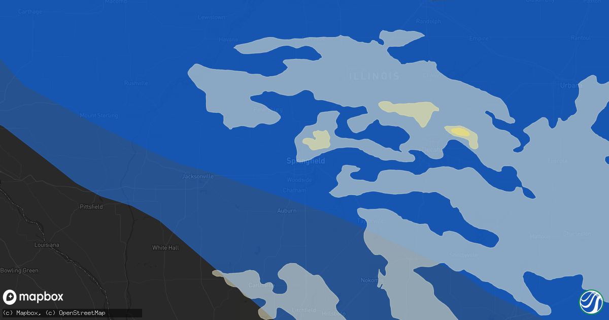 Hail map in Springfield, IL on June 29, 2023