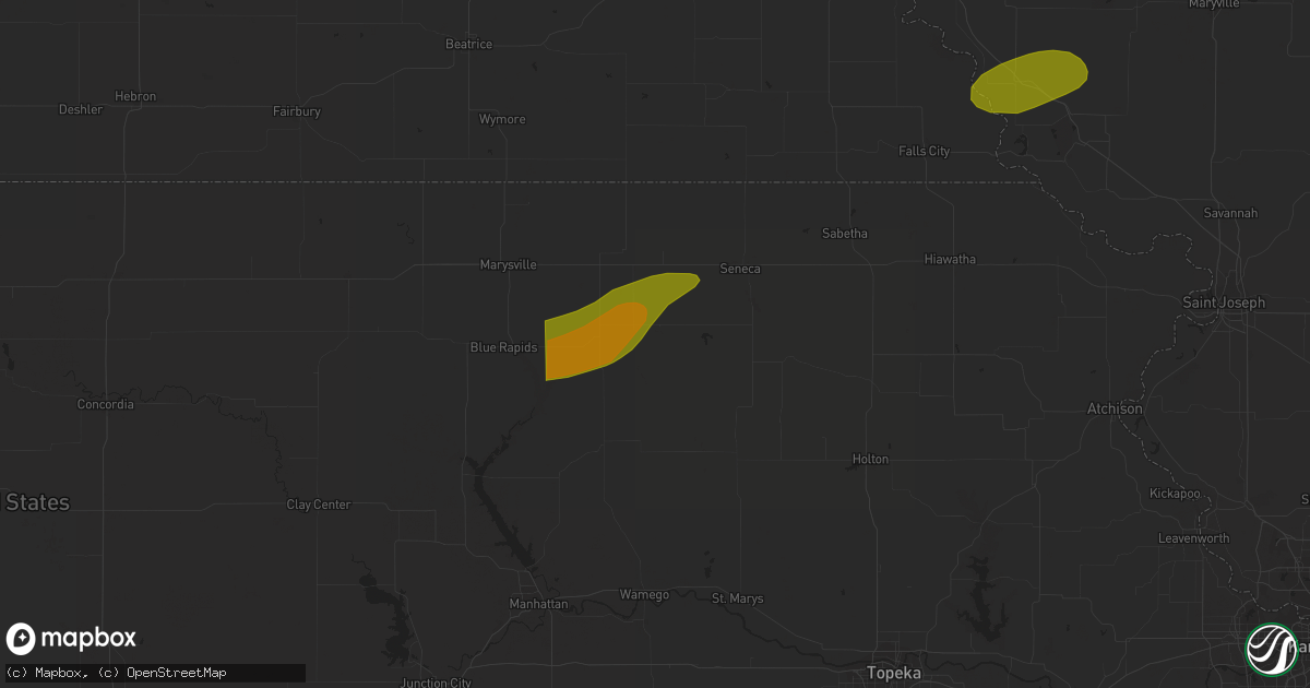 Hail map in Vermillion, KS on June 29, 2023