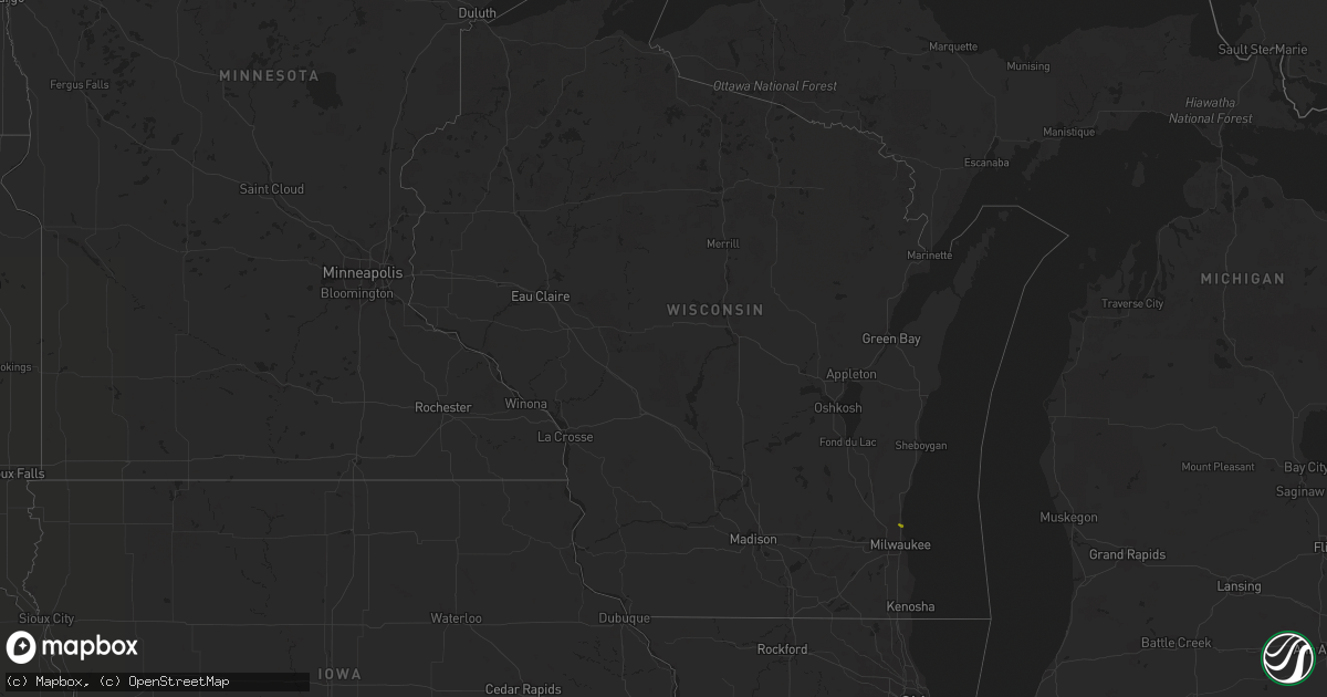 Hail map in Wisconsin on June 29, 2023