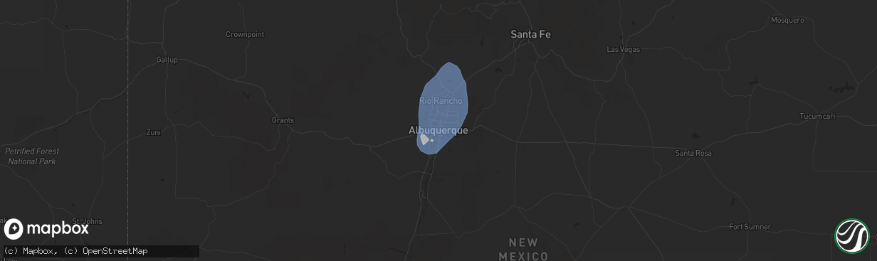 Hail map in Albuquerque, NM on June 29, 2024