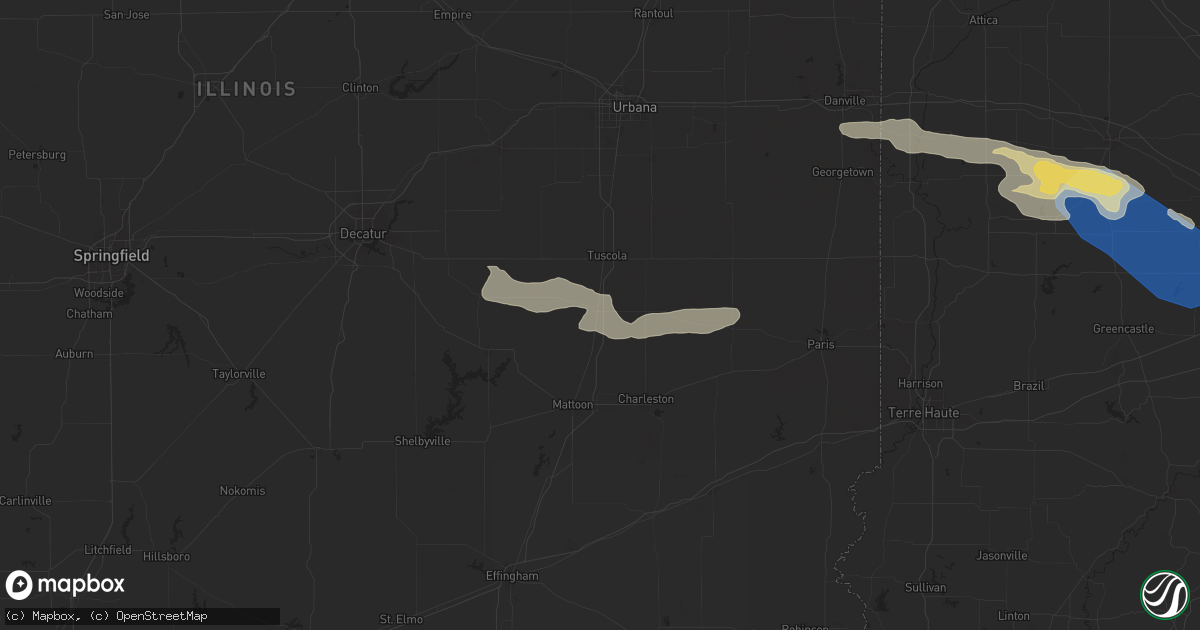 Hail map in Arcola, IL on June 29, 2024