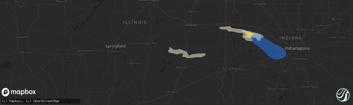 Hail map in Arthur, IL on June 29, 2024