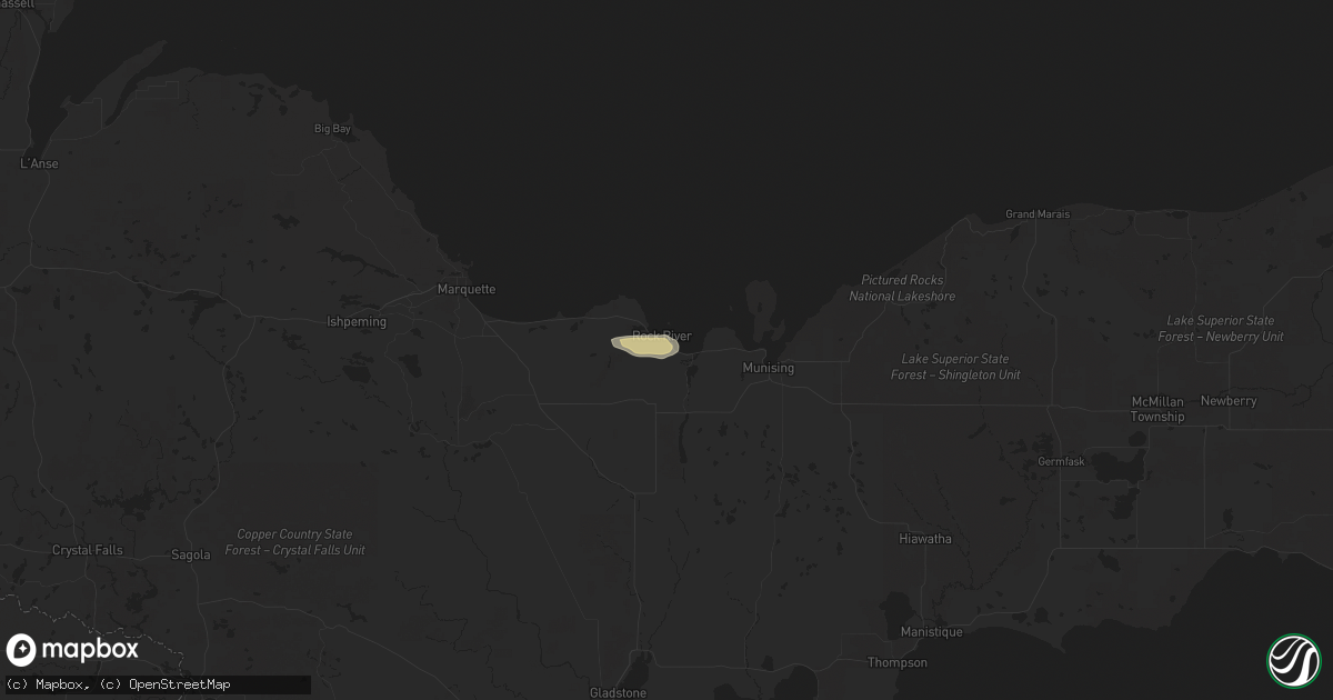 Hail map in Au Train, MI on June 29, 2024