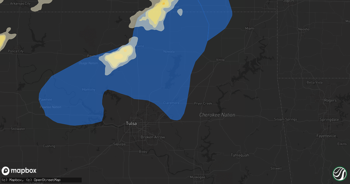 Hail map in Claremore, OK on June 29, 2024