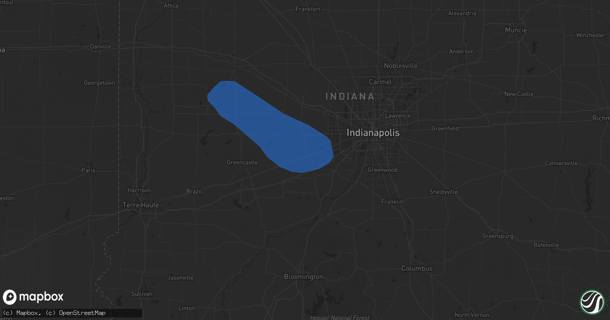Hail map in Clayton, IN on June 29, 2024