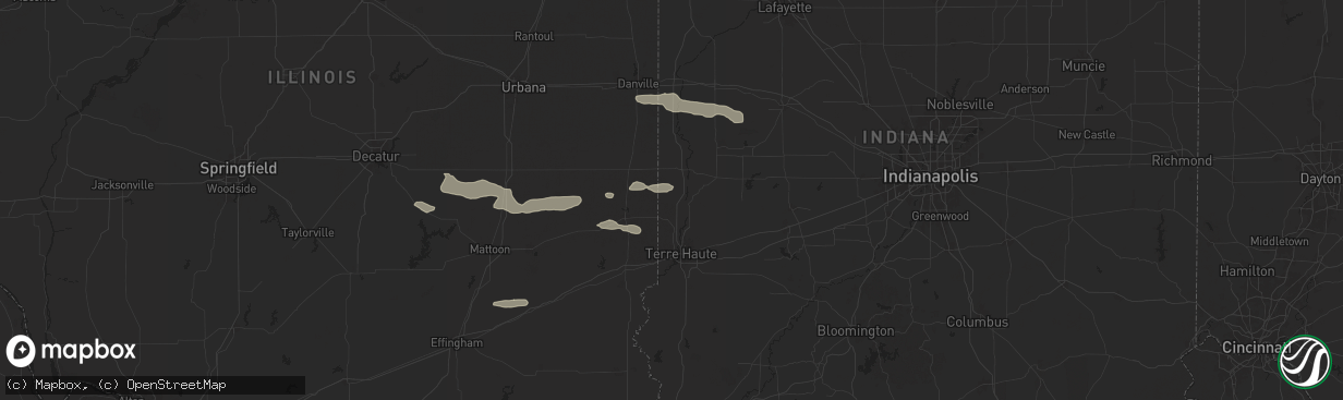 Hail map in Clinton, IN on June 29, 2024