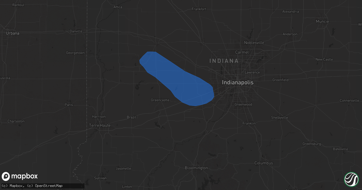 Hail map in Coatesville, IN on June 29, 2024