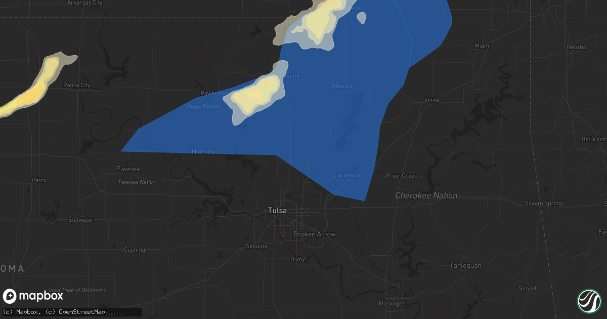 Hail map in Collinsville, OK on June 29, 2024