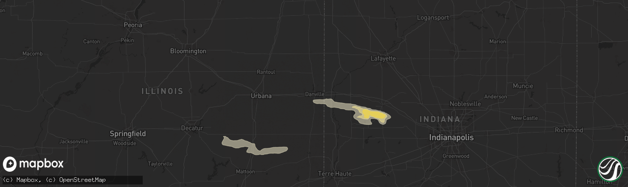 Hail map in Danville, IL on June 29, 2024