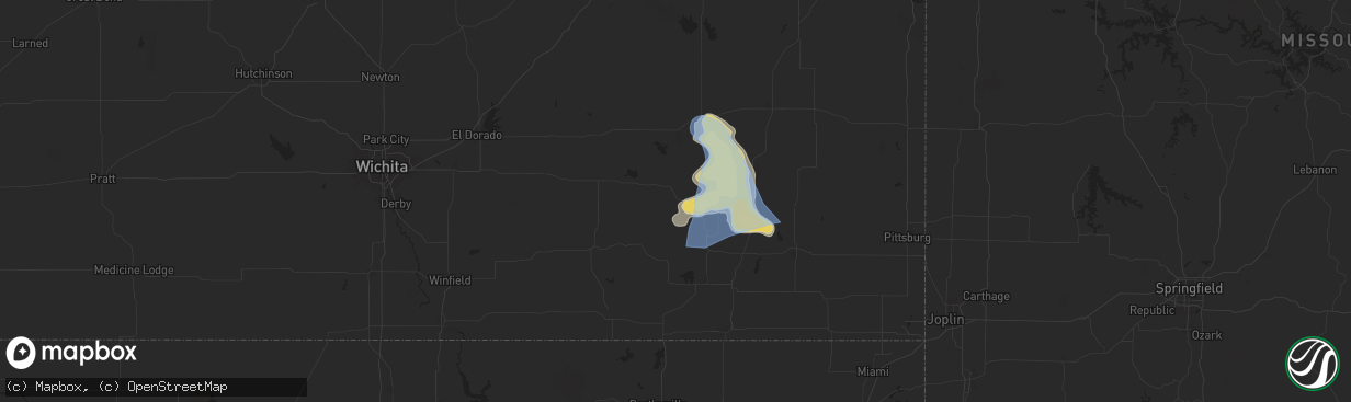 Hail map in Fredonia, KS on June 29, 2024