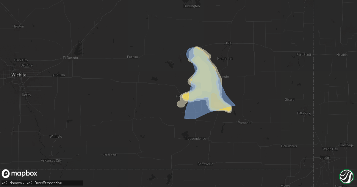 Hail map in Fredonia, KS on June 29, 2024