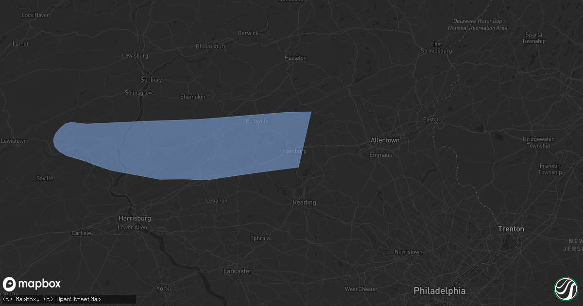 Hail map in Hamburg, PA on June 29, 2024