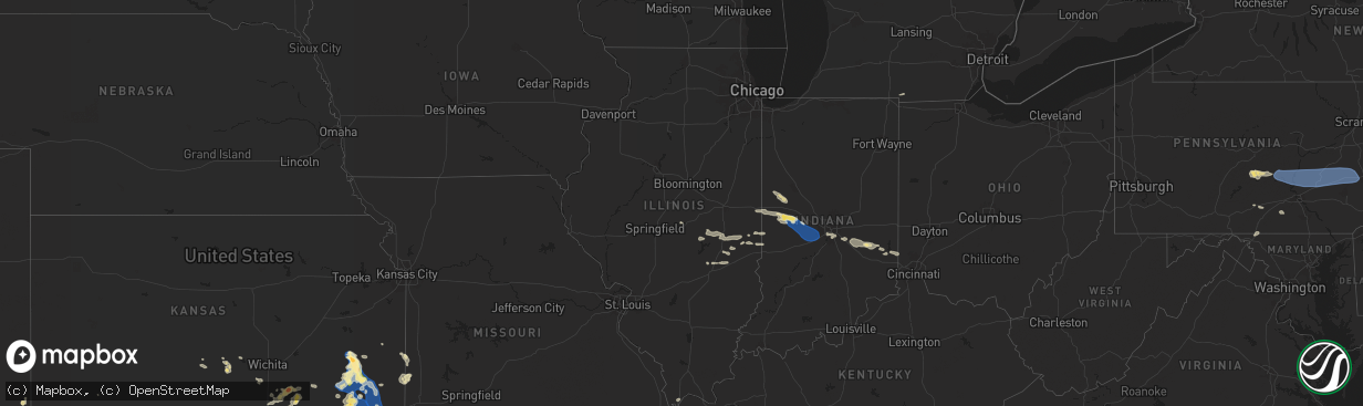 Hail map in Illinois on June 29, 2024