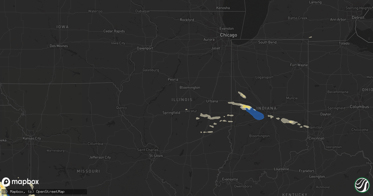Hail map in Illinois on June 29, 2024