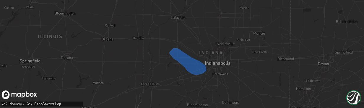 Hail map in Ladoga, IN on June 29, 2024