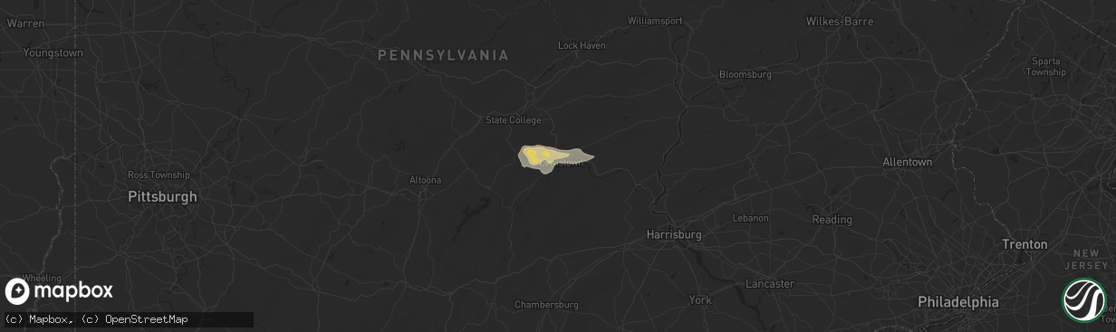 Hail map in Lewistown, PA on June 29, 2024