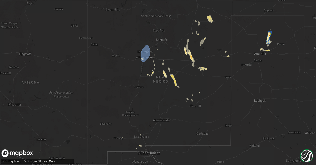 Hail map in New Mexico on June 29, 2024