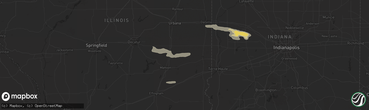 Hail map in Oakland, IL on June 29, 2024