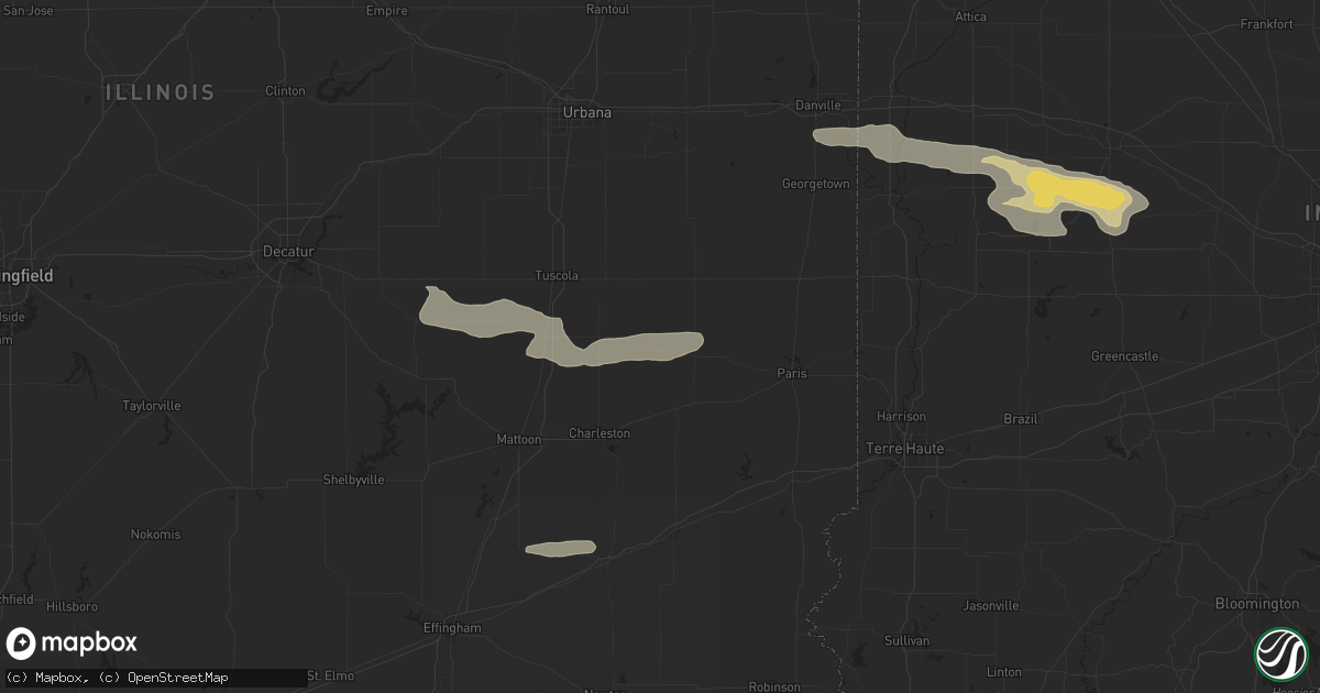 Hail map in Oakland, IL on June 29, 2024