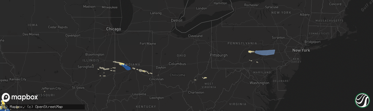 Hail map in Ohio on June 29, 2024