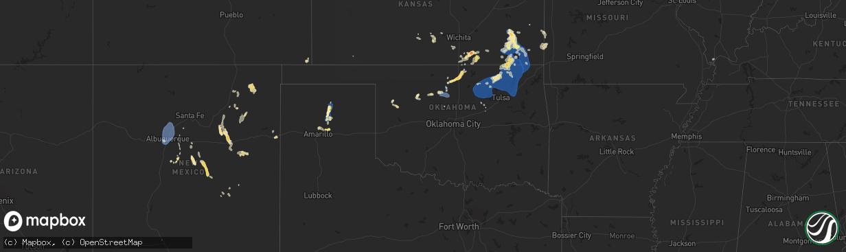 Hail map in Oklahoma on June 29, 2024