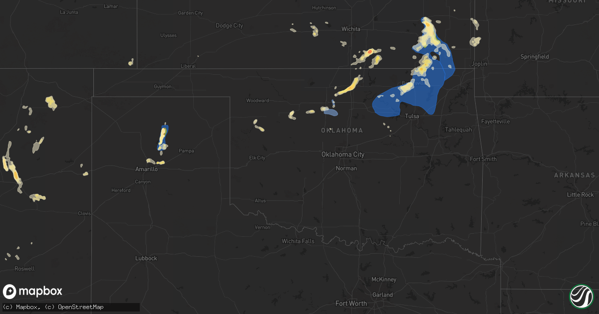 Hail map in Oklahoma on June 29, 2024