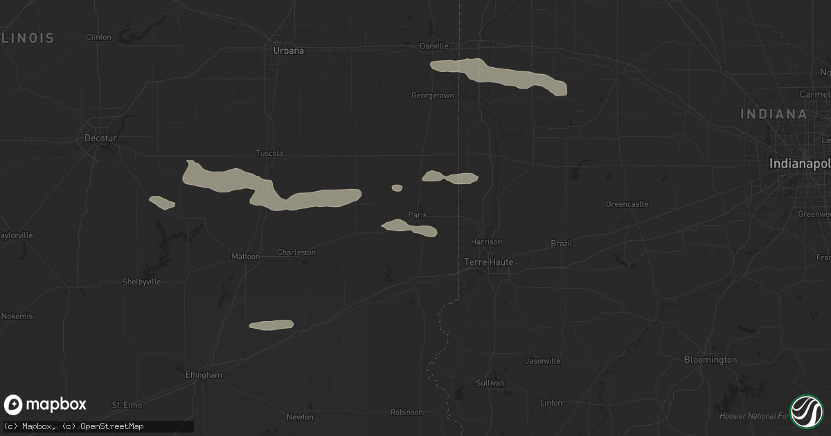 Hail map in Paris, IL on June 29, 2024