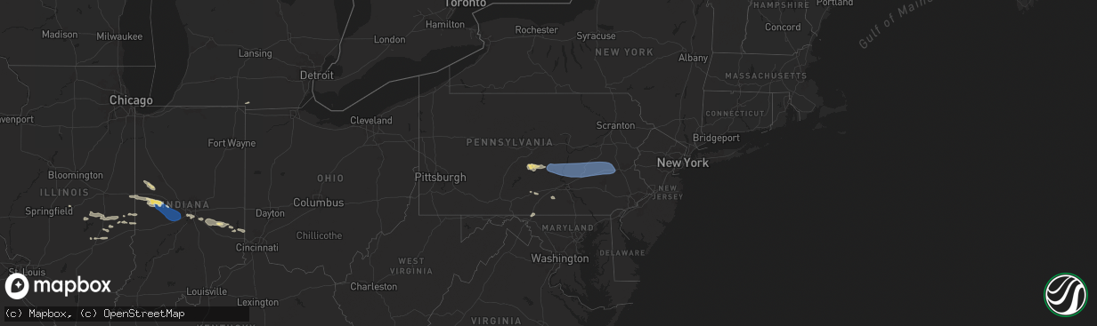 Hail map in Pennsylvania on June 29, 2024