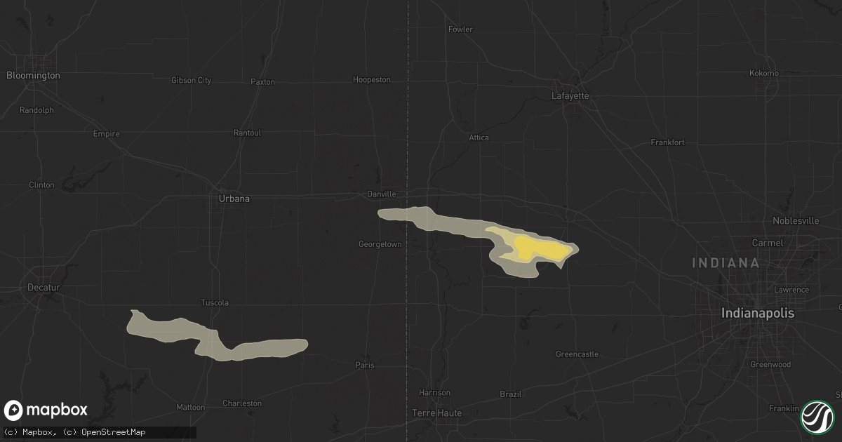 Hail map in Perrysville, IN on June 29, 2024