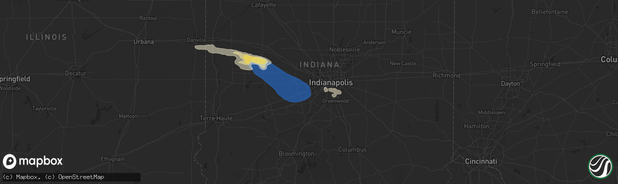 Hail map in Plainfield, IN on June 29, 2024