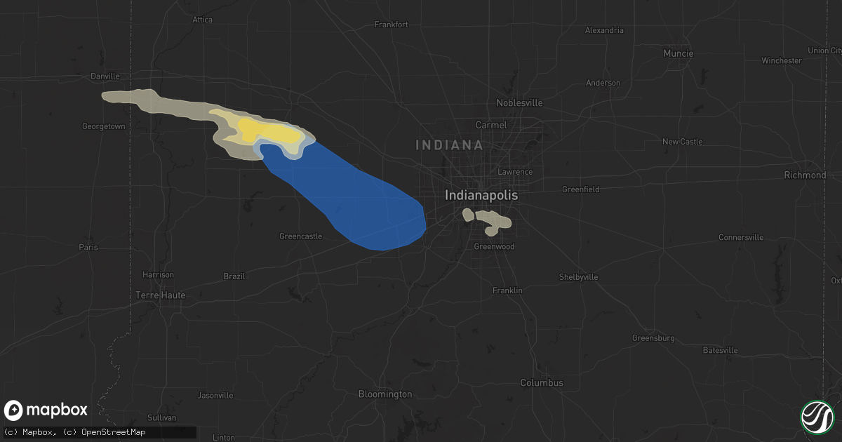 Hail map in Plainfield, IN on June 29, 2024
