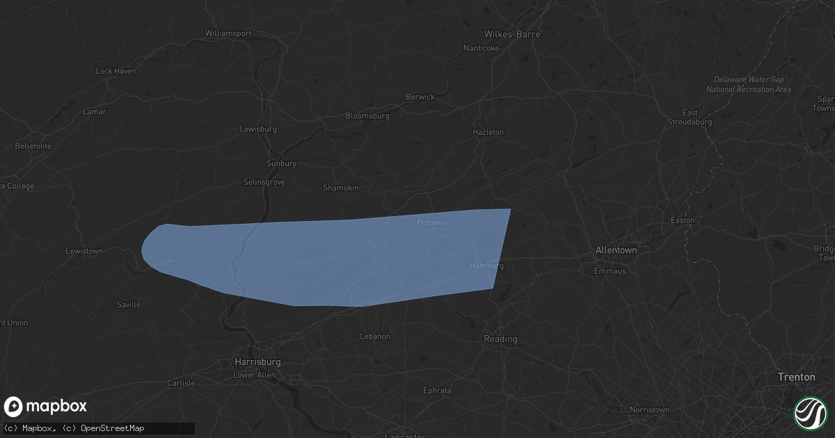 Hail map in Pottsville, PA on June 29, 2024