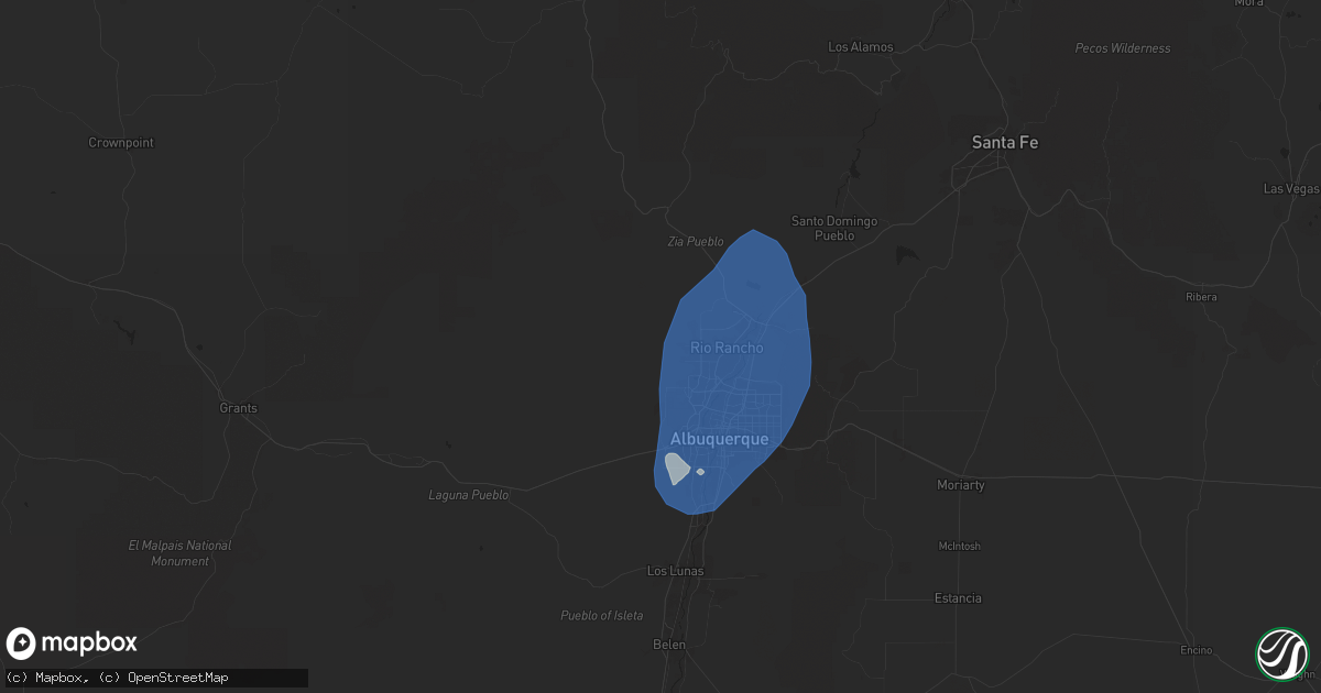 Hail map in Rio Rancho, NM on June 29, 2024