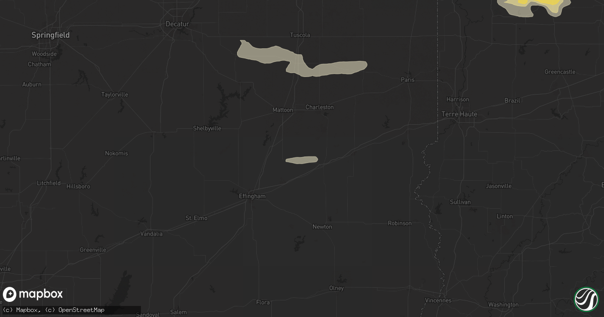 Hail map in Toledo, IL on June 29, 2024