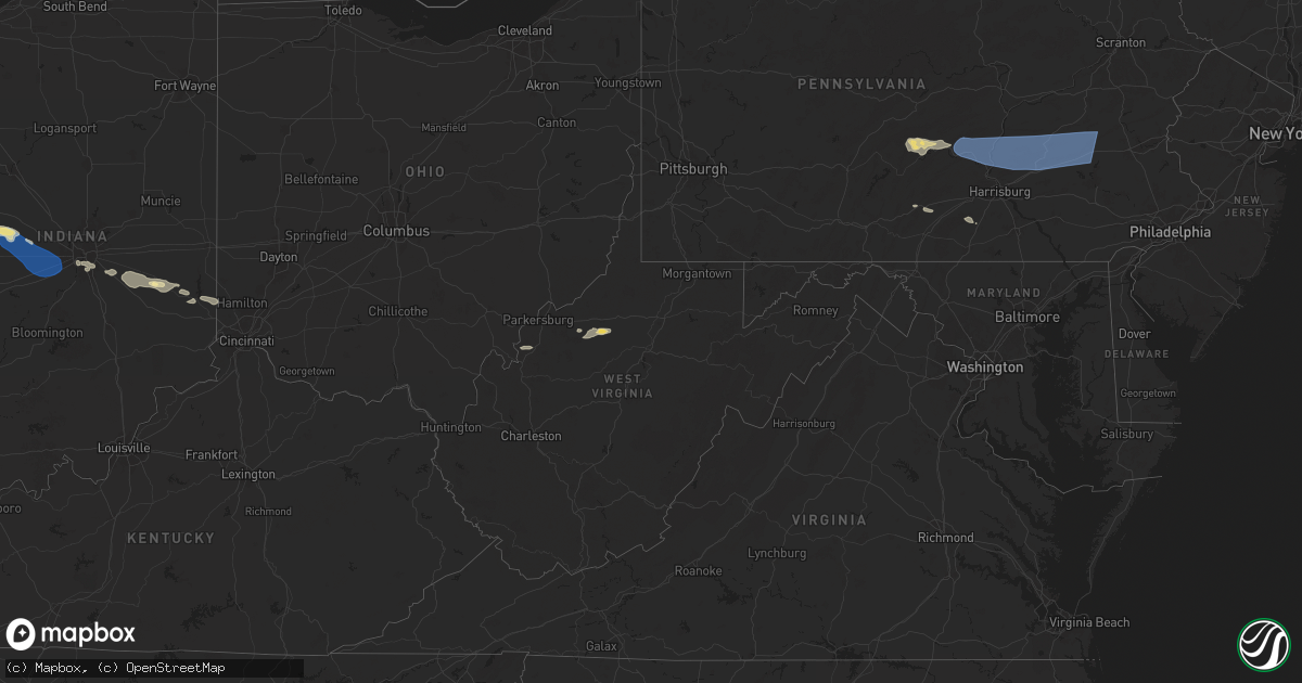 Hail map in West Virginia on June 29, 2024
