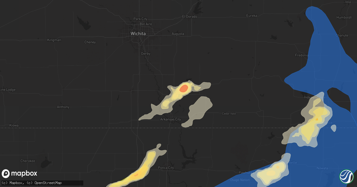 Hail map in Winfield, KS on June 29, 2024