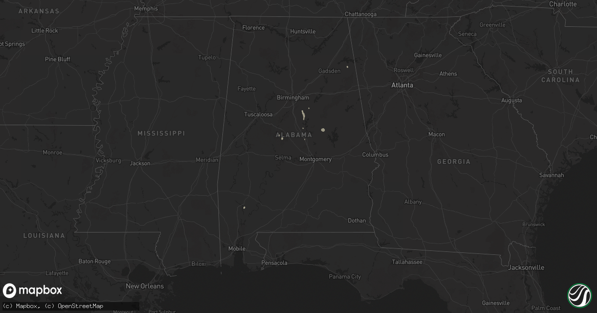 Hail map in Alabama on June 29, 2025