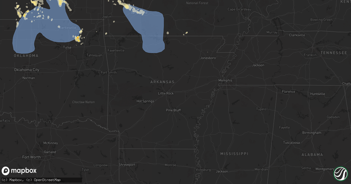 Hail map in Arkansas on June 29, 2025