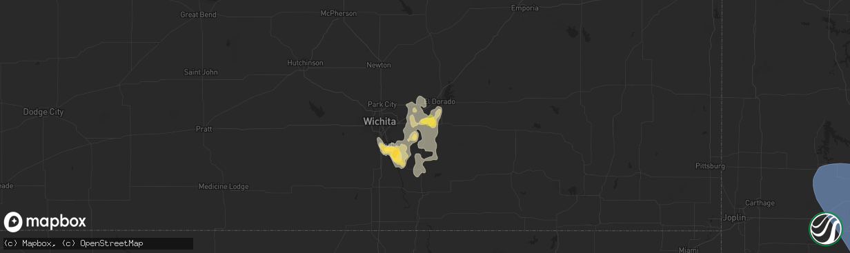 Hail map in Augusta, KS on June 29, 2025