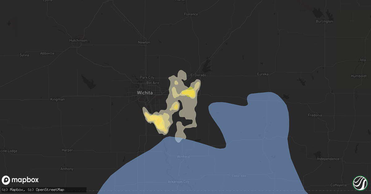 Hail map in Augusta, KS on June 29, 2025