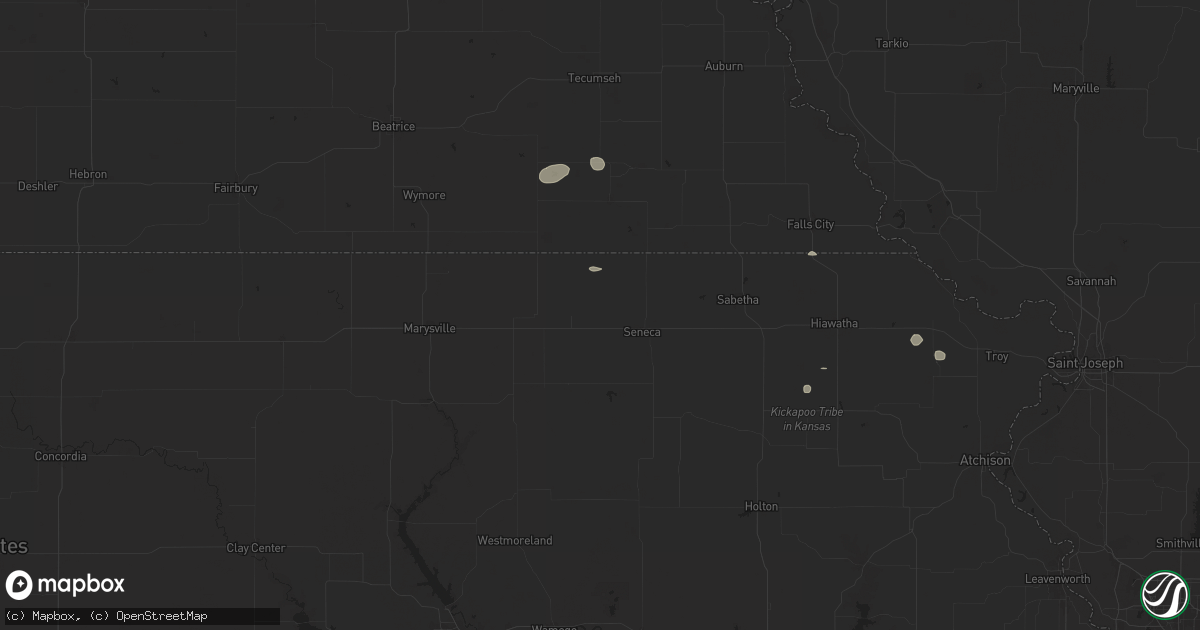 Hail map in Baileyville, KS on June 29, 2025