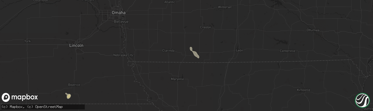 Hail map in Bedford, IA on June 29, 2025