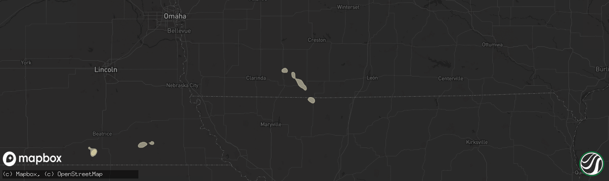 Hail map in Blockton, IA on June 29, 2025