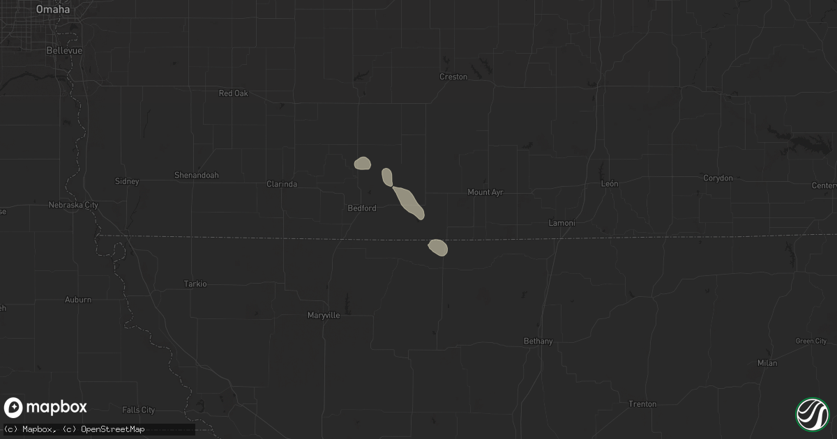 Hail map in Blockton, IA on June 29, 2025
