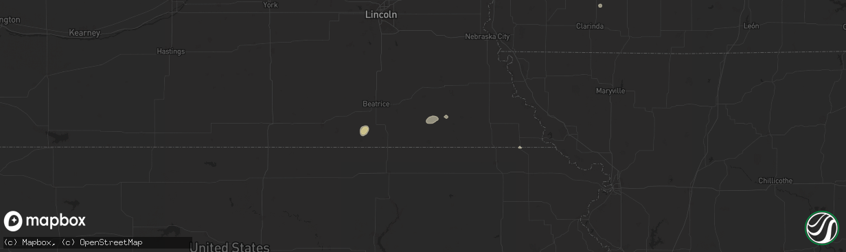 Hail map in Burchard, NE on June 29, 2025