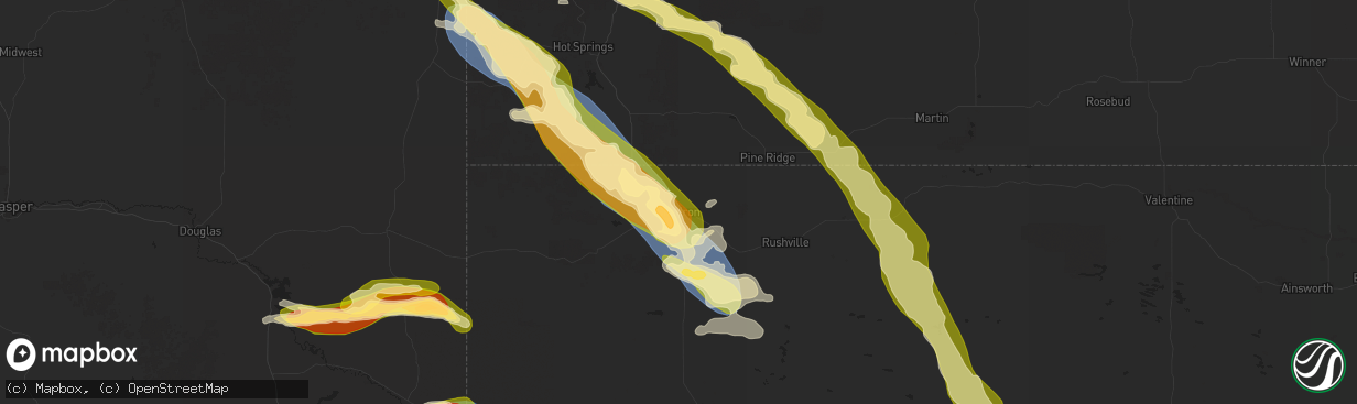 Hail map in Chadron, NE on June 29, 2025