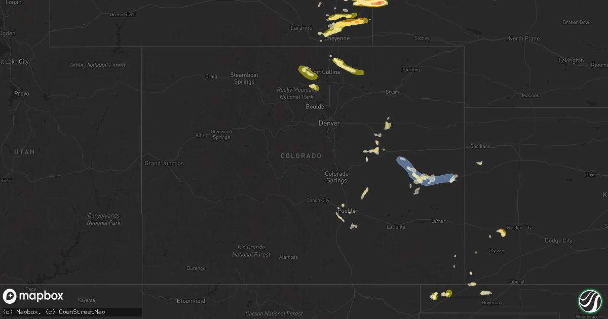 Hail map in Colorado on June 29, 2025