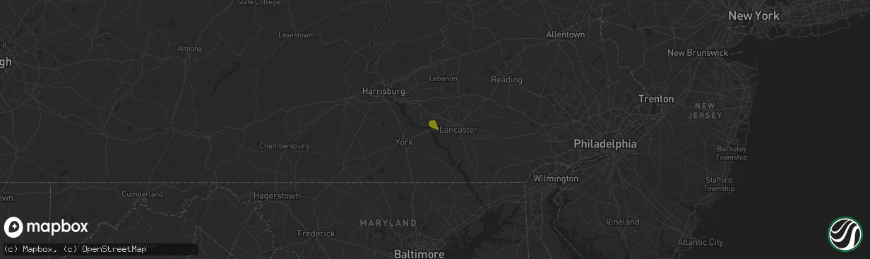 Hail map in Columbia, PA on June 29, 2025