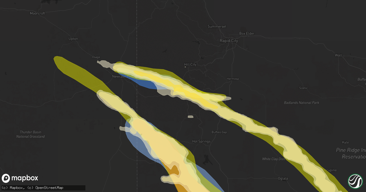 Hail map in Custer, SD on June 29, 2025
